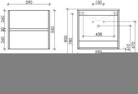 Тумба под раковину Sancos Urban UR60EG 60х50 подвесная цвет коричневый